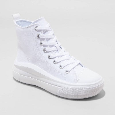 Wild Fable Women's High Top Lace-Up Sneakers Memory Foam Insole High-Top Fit Wild FableBullseye Deals
