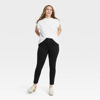 New - Universal Thread Women's High-Rise Skinny Jeans Cropped Stretchy Slim Universal ThreadBullseye Deals