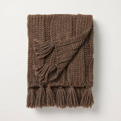Open Box - Oversized Cozy Knit Throw Blanket Brown - Hearth & Hand™ with Magnolia