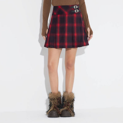 New - Women's Mini Skirt - Wild Fable™ Red/Black Plaid 2