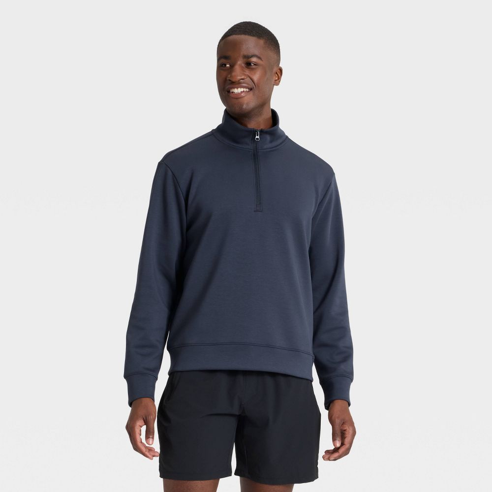 Open Box - Men's Sleek Spacer Half Zip Sweatshirt - All In Motion™ Dark Blue S