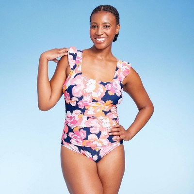 New - Kona Sol Women's Ruffle Sleeve One Piece Swimsuit Full Coverage Swimwear Kona SolBullseye Deals