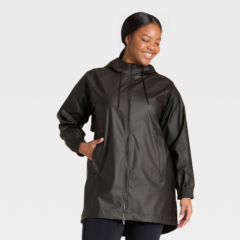 New - Women's Rain Coat - All In Motion™ Black M