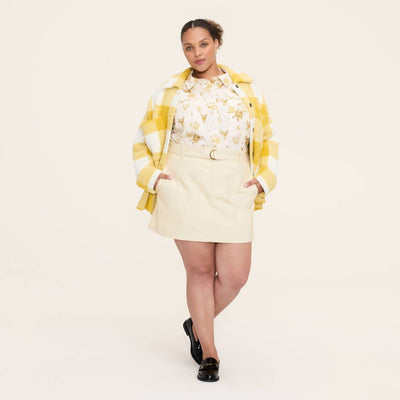 Open Box - Women's Belted Mini A-Line Skirt - Woolrich x Target Cream 4X