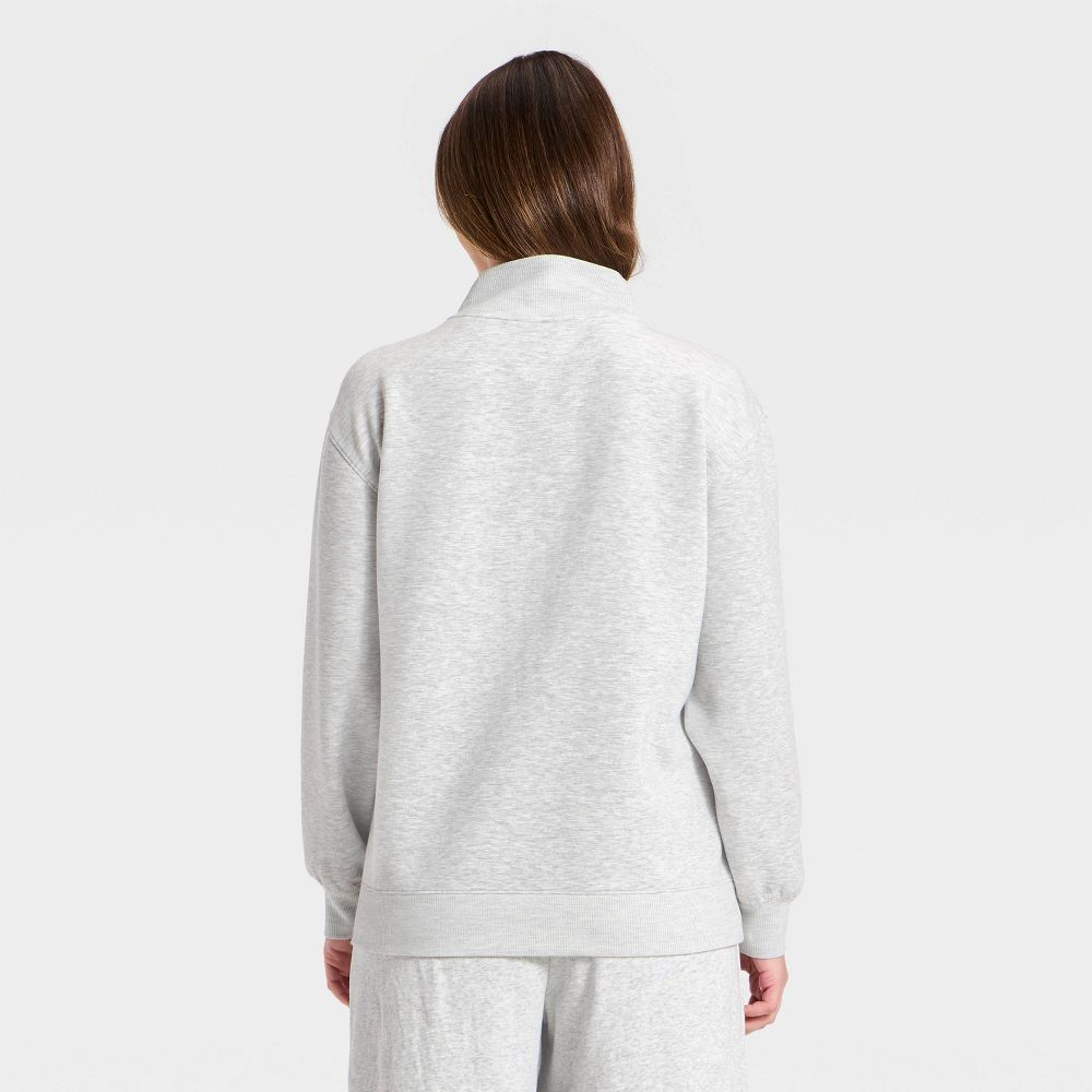 Open Box - Women's Airy Sleek Deep Zip Pullover Sweatshirt - All In Motion™ Heather Gray S