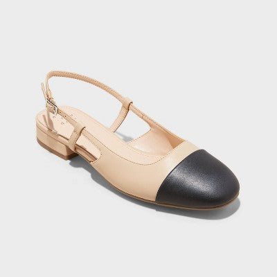 New - A New Day Women's Faux Leather Slingback Casual Ballet Flats Round Toe A New DayBullseye Deals