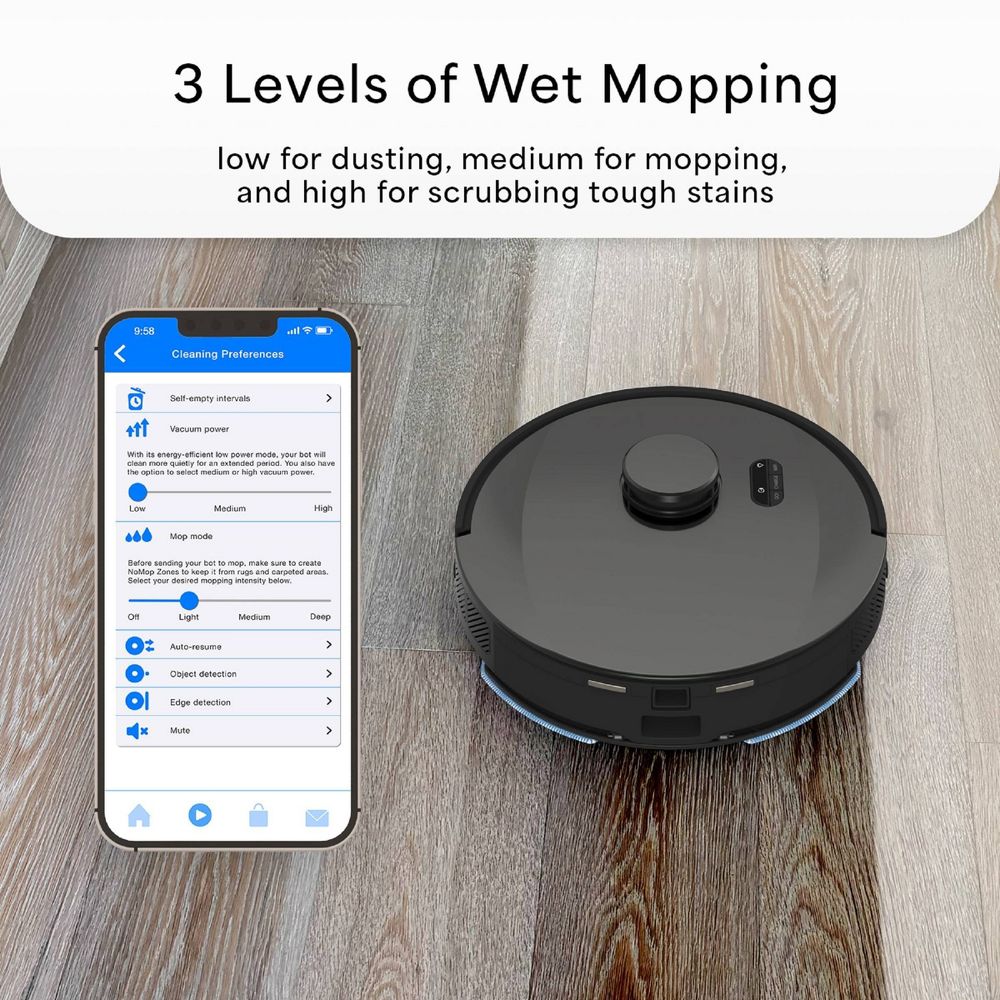 New - bObsweep UltraVision Self-Empty Cordless Robotic Vacuum and Mop Carbon Steel