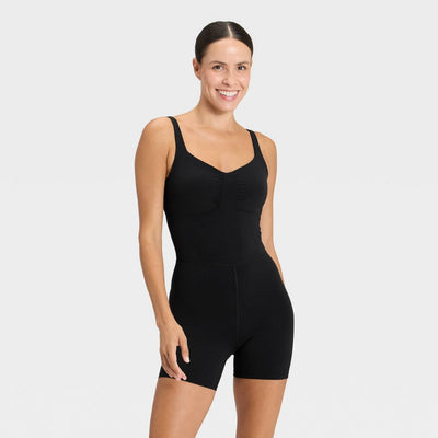 Open Box - Women's Everyday Soft Short Bodysuit - All In Motion™ Black XS