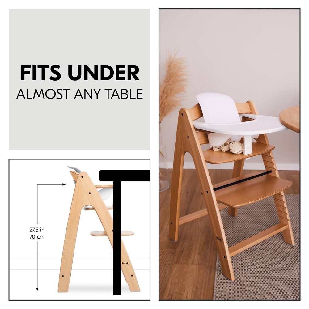 New - Hauck Arketa High Chair and Cushion - Beech