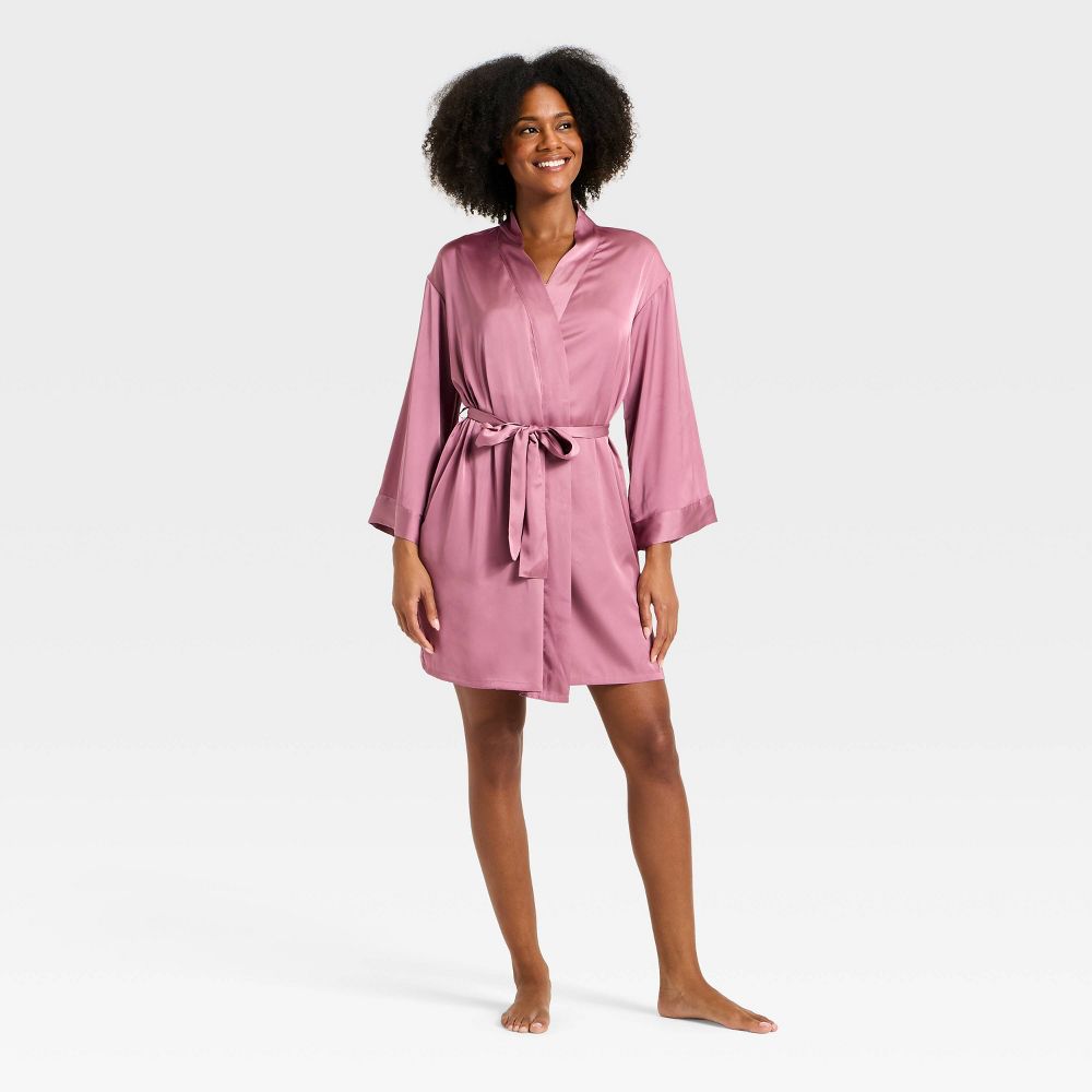 Open Box - Women's Satin Robe - Auden™ Pink XL/XXL