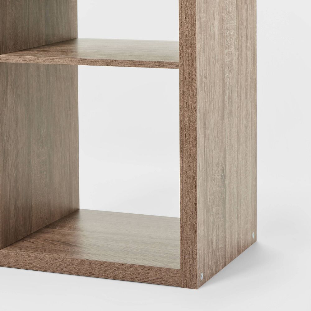 New - 13'' 2 Cube Organizer Weathered Gray - Brightroom™: MDF Bookshelf with Anti-Tip Hardware, 13" Cubby Storage System