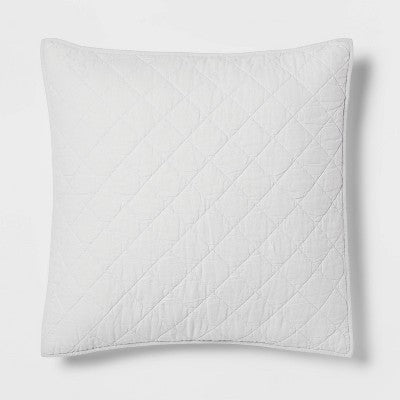 New - Threshold Pillow Sham Cotton-Linen Blend Diamond Stitch ThresholdBullseye Deals