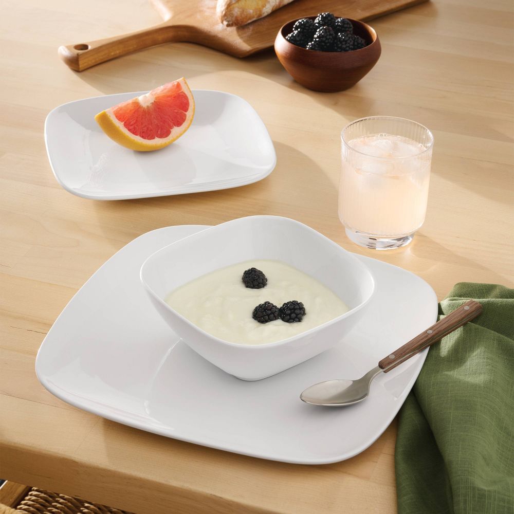 Open Box - 12pc New Poreclain Square Coupe Dinnerware Set - Threshold™