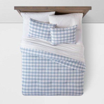 New - Threshold Comforter Set Cotton Gingham Breathable Comfort All-Season ThresholdBullseye Deals