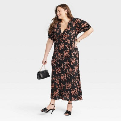 New - A New Day Women's Crepe Flutter Short Sleeve Midi Dress A New DayBullseye Deals