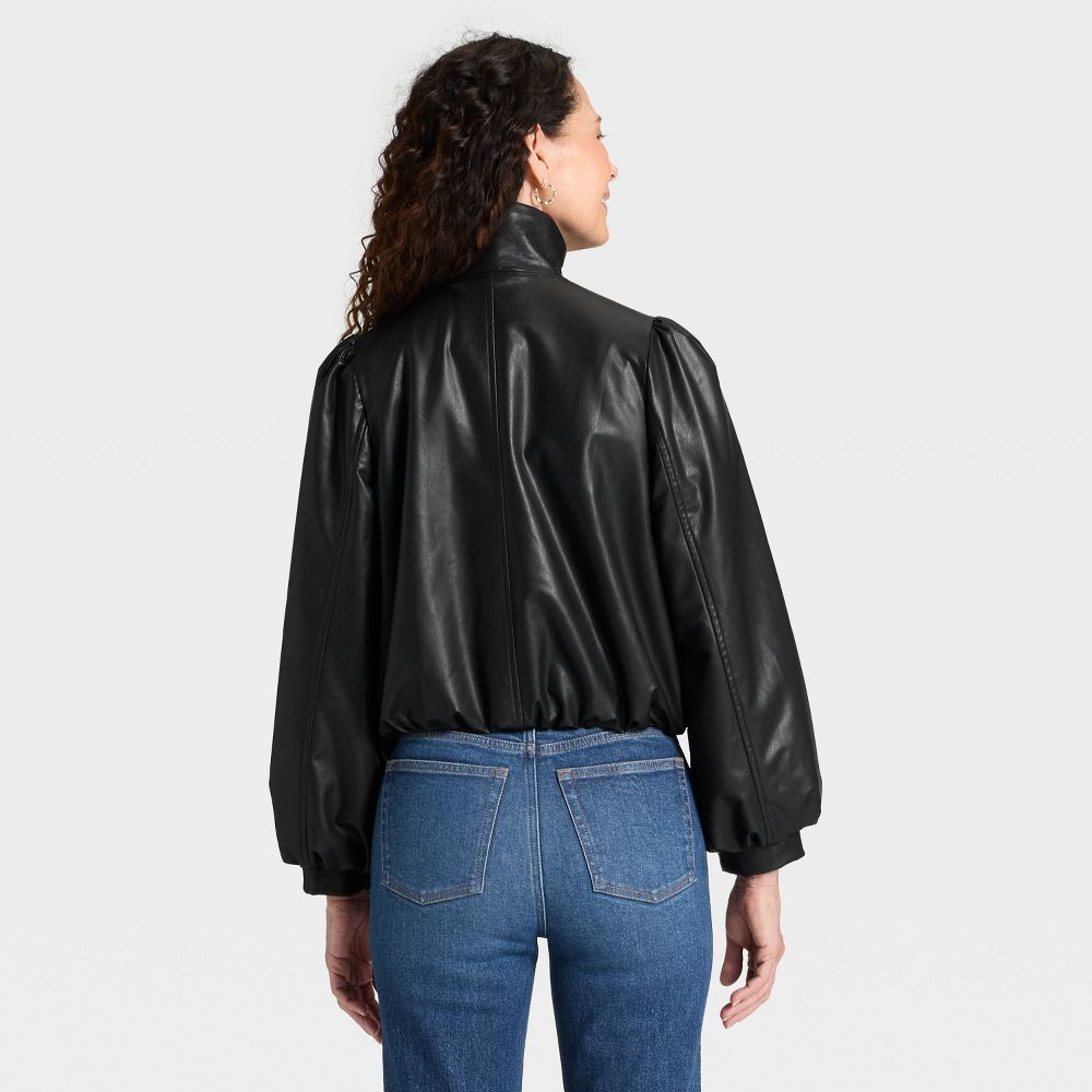 New - Women's Gathered Bomber Jacket - Universal Thread™ Black S