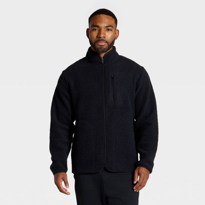New - Men's High Pile Fleece Full Zip Sweatshirt - All In Motion™ Black L