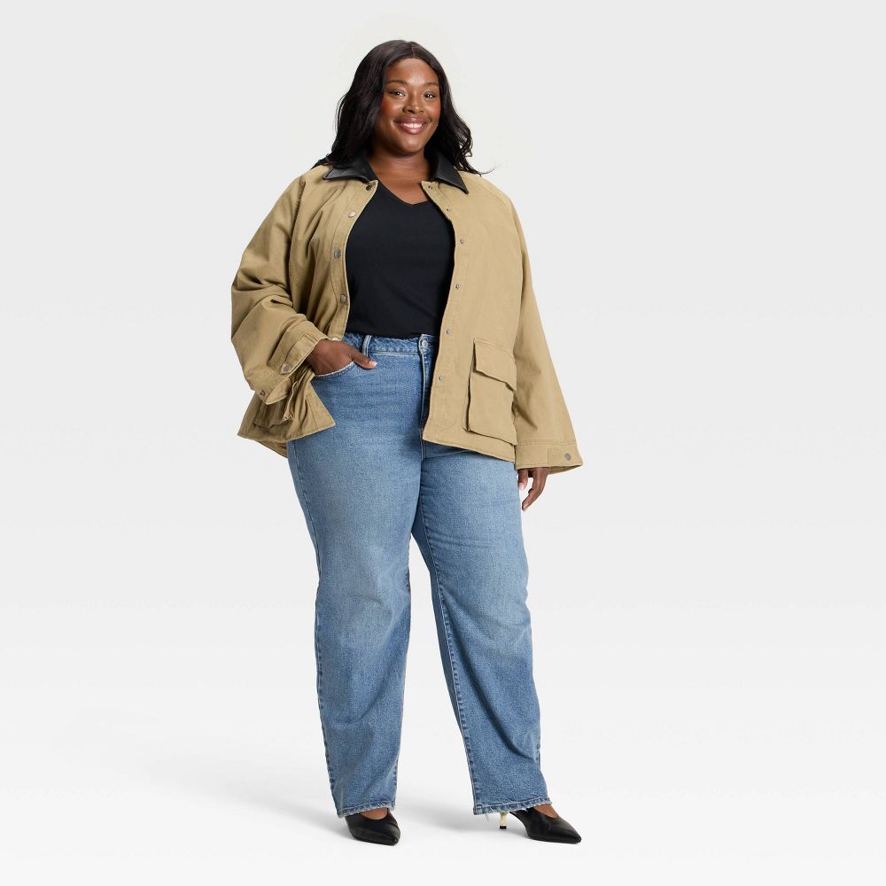 Open Box - Women's Oversized Field Jacket - Ava & Viv™ Tan 2X