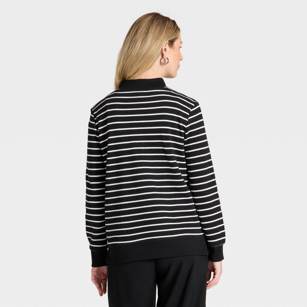 New - Fashion Leisure Maternity Pullover Sweatshirt - Isabel Maternity by Ingrid & Isabel™ Black/Cream Striped XXL
