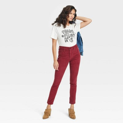 Universal Thread Women's High-Rise Skinny Jeans Cropped Corduroy Pants Universal ThreadBullseye Deals