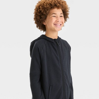 All In Motion Kids Full Zip Hooded Waffle Knit Sweatshirt Length Zipper All in MotionBullseye Deals