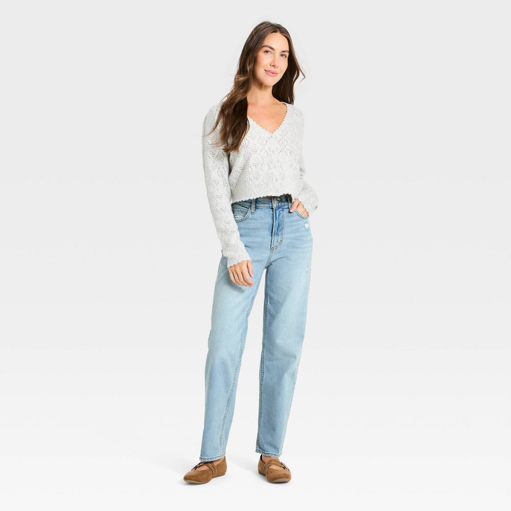 New - Women's Highest-Rise Vintage Straight Jeans - Universal Thread™ Light Wash 14