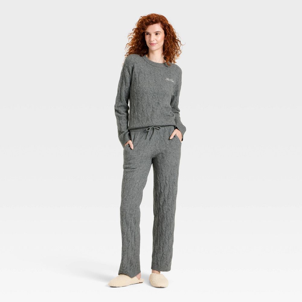 New - Women's Cozy Alpine Knit Bouclé Crewneck Pullover Sweater - Universal Thread™ Gray M
