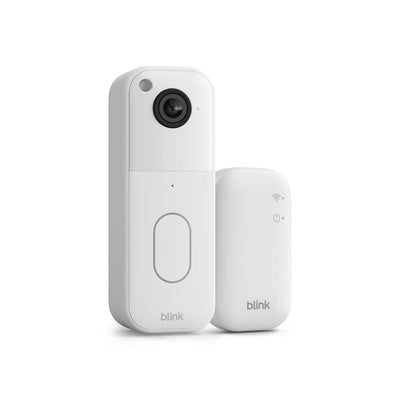 New - Blink Video Doorbell System with Head-to-Toe HD View, Two-Year Battery Life & Simple Setup, Sync Module Core included - White