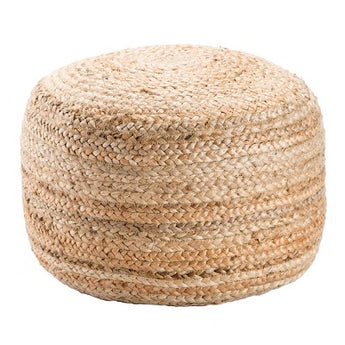 New - 18" Round Knitted Pouf Ottoman Taupe/Tan - Jaipur Living - Secondipity