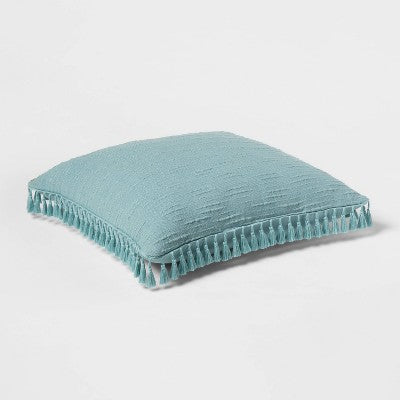 New - Threshold Euro Textured Slub Tassel Pillow 24x24 Tassels OEKO-TEX Certified ThresholdBullseye Deals