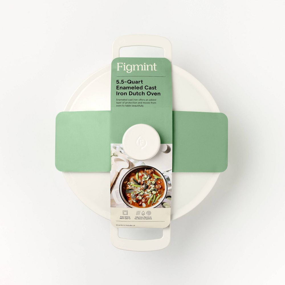 New - 5.5qt Enamel Dutch Oven Cream - Figmint™