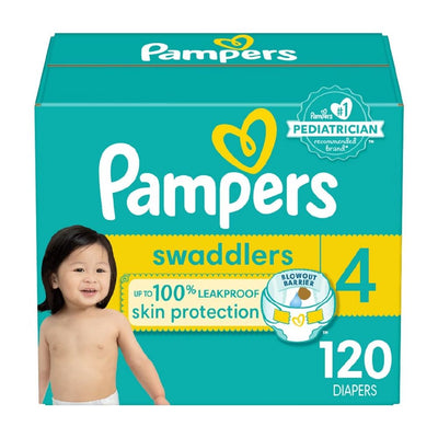 New - Pampers Swaddlers Sensitive Disposable Diapers - Size 4 - 120ct