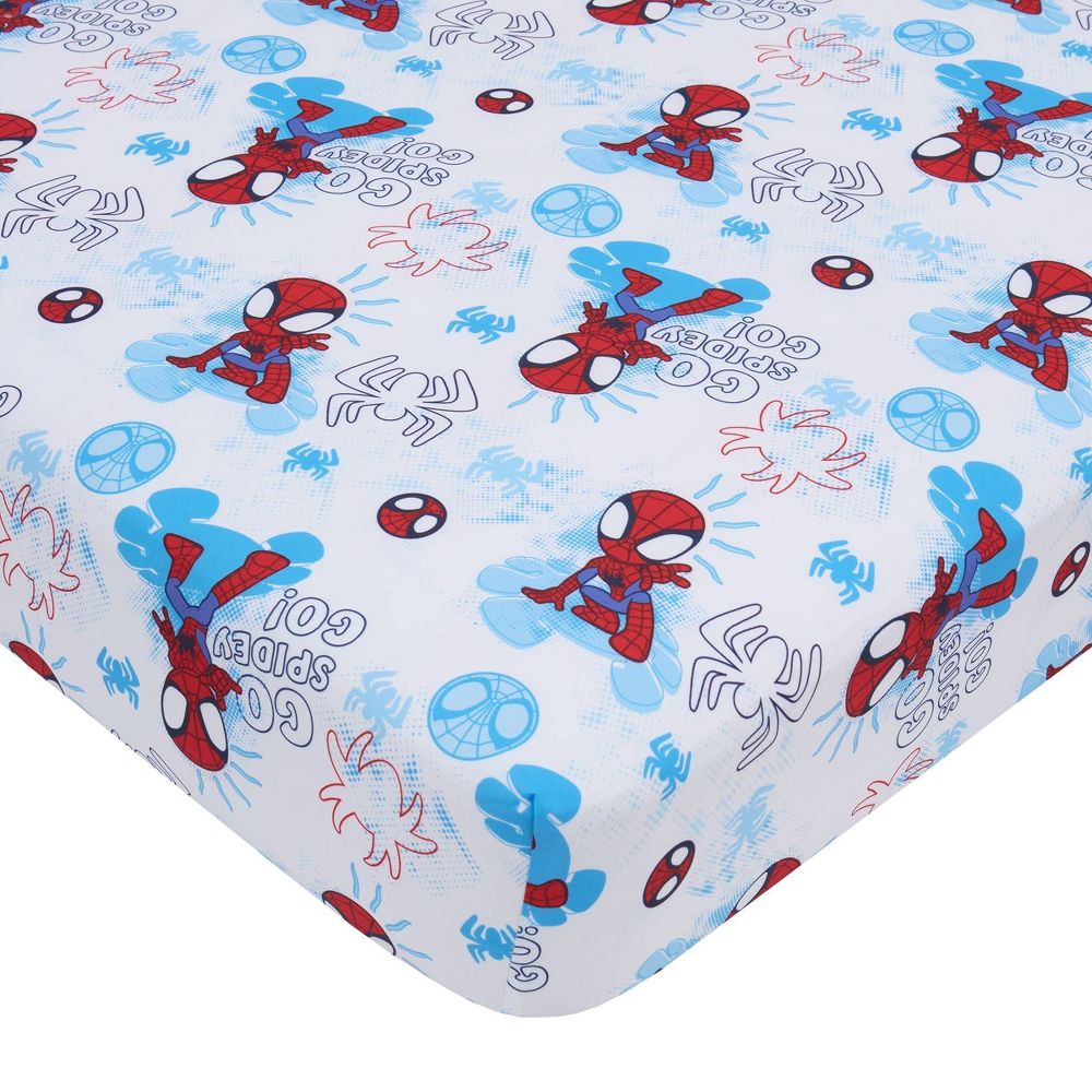 New - 4pc Toddler Spidey and His Amazing Friends Reversible Bed Set
