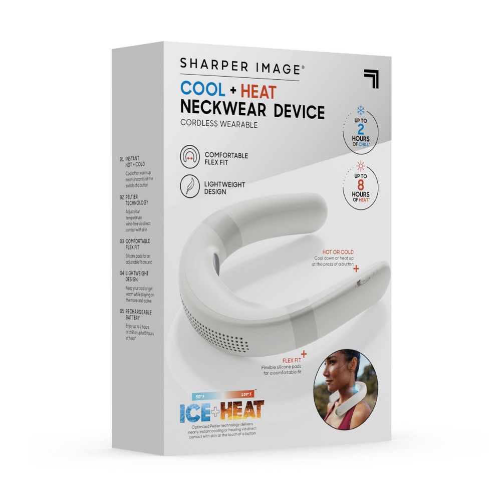 Open Box - Sharper Image Cordless Cool and Heat Neckwear Device White
