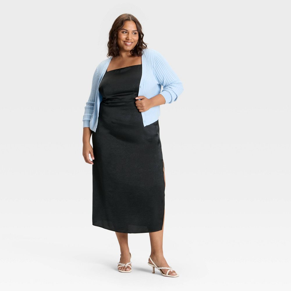 New - Women's Column Slip Dress - A New Day™ Black 3X