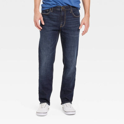 New - Men's Slim Straight Fit Jeans - Goodfellow & Co™ Dark Wash 40x30: Midweight Denim, Stretch Fabric, Machine Washable