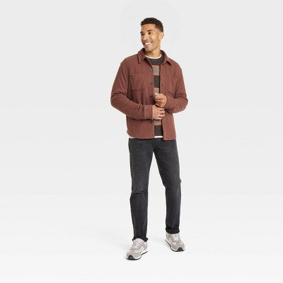 New - Goodfellow & Co Men Fleece Knit Button Down Shirt Jacket Heavyweight Long Sleeve Goodfellow & CoBullseye Deals