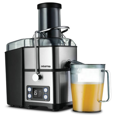 New - Gourmia 6 Speed Wide Mouth Juice Extraction with Self-Clean: Stainless Steel Juicer, 800W, Dishwasher-Safe Parts