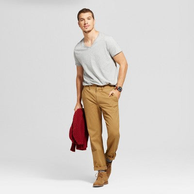 New - Goodfellow & Co Men's Mid Rise Straight Leg Slim Straight Chino Pants Stretch Goodfellow & CoBullseye Deals