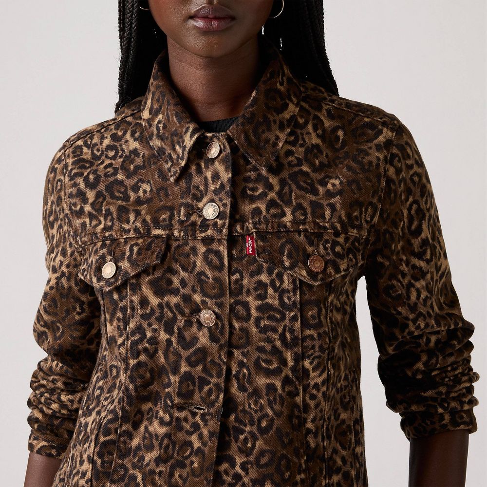 New - Levi's® Women's Original Leopard Print Trucker Jacket - Cat Eyes XS