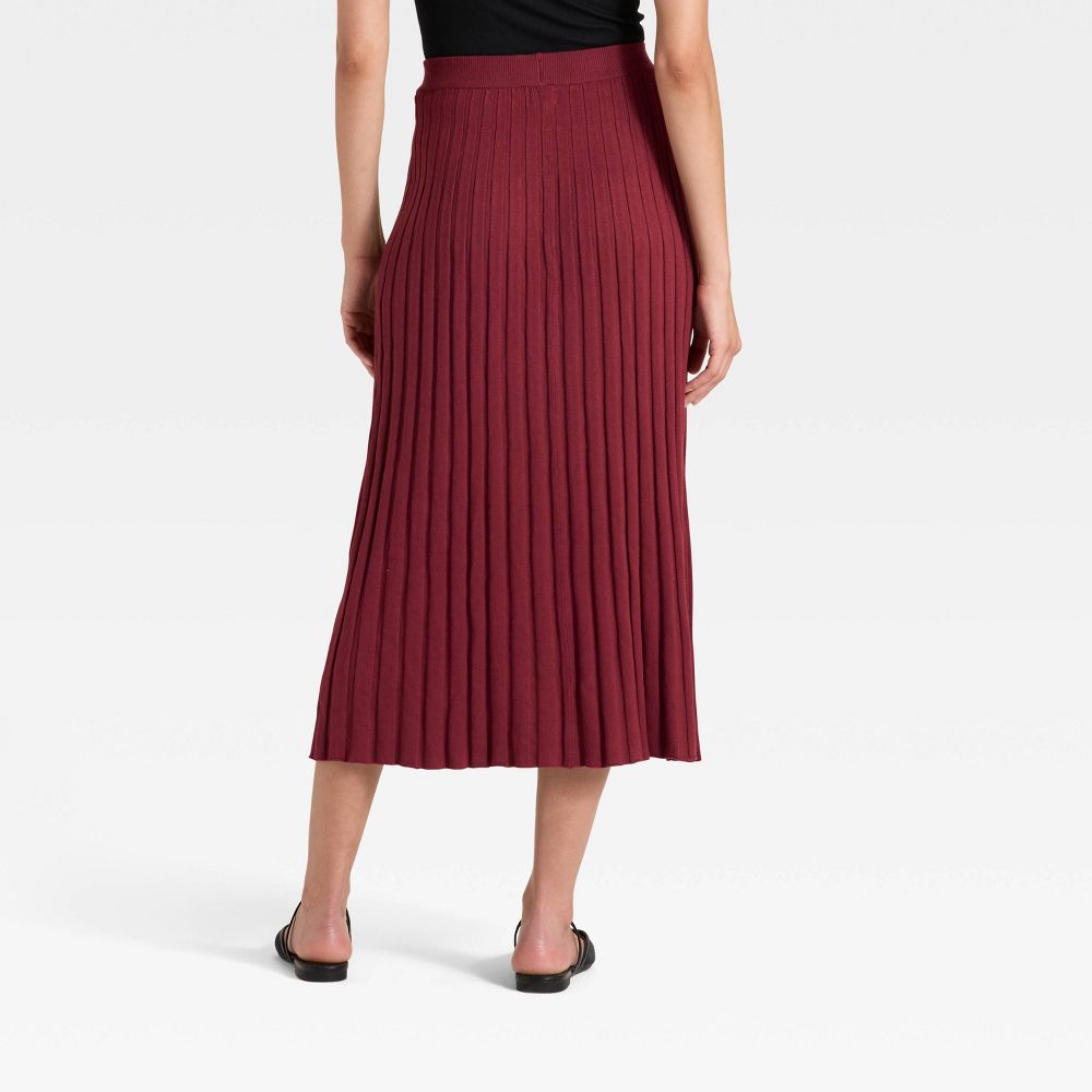 New - Women's Ribbed Mini Sweater Skirt - A New Day™ Maroon S