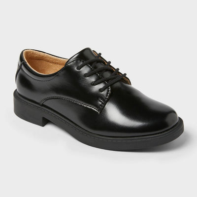 New - Kids' Will Oxford Dress Shoes - Cat & Jack™ Black 3: Lace Up, Cushioned Insole, Flexible Outsole