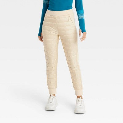 New - JoyLab Women's Puffer Pants Athletic Quilted Banded Cuffs Quilted Pants JoyLabBullseye Deals