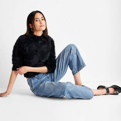 New - Women's Mid-Rise Barrel Leg Jeans - Future Collective Future CollectiveBullseye Deals