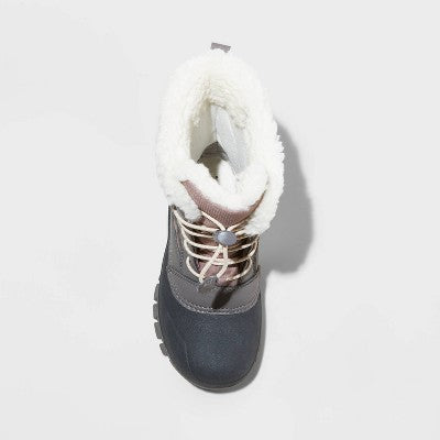 New - All In Motion Kids Faux Fur Shearling Ankle Winter Boots Waterproof All in MotionBullseye Deals