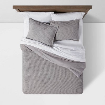 New - Threshold Cotton Waffle Duvet Cover Set Waffle Weave OEKO-TEX ThresholdBullseye Deals