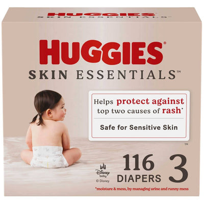 New - Huggies Skin Essentials Luxury Diapers  - Size 3 - 116ct