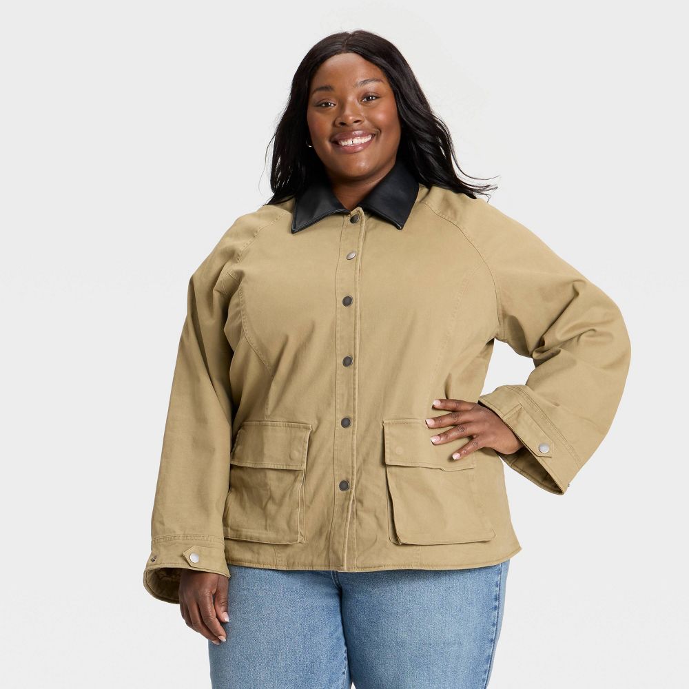 Open Box - Women's Oversized Field Jacket - Ava & Viv™ Tan 2X