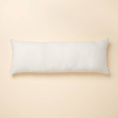 New - Gauze Stitch Pin Dot Lumbar Pillow Sour Cream - Hearth & Hand™ with Magnolia
