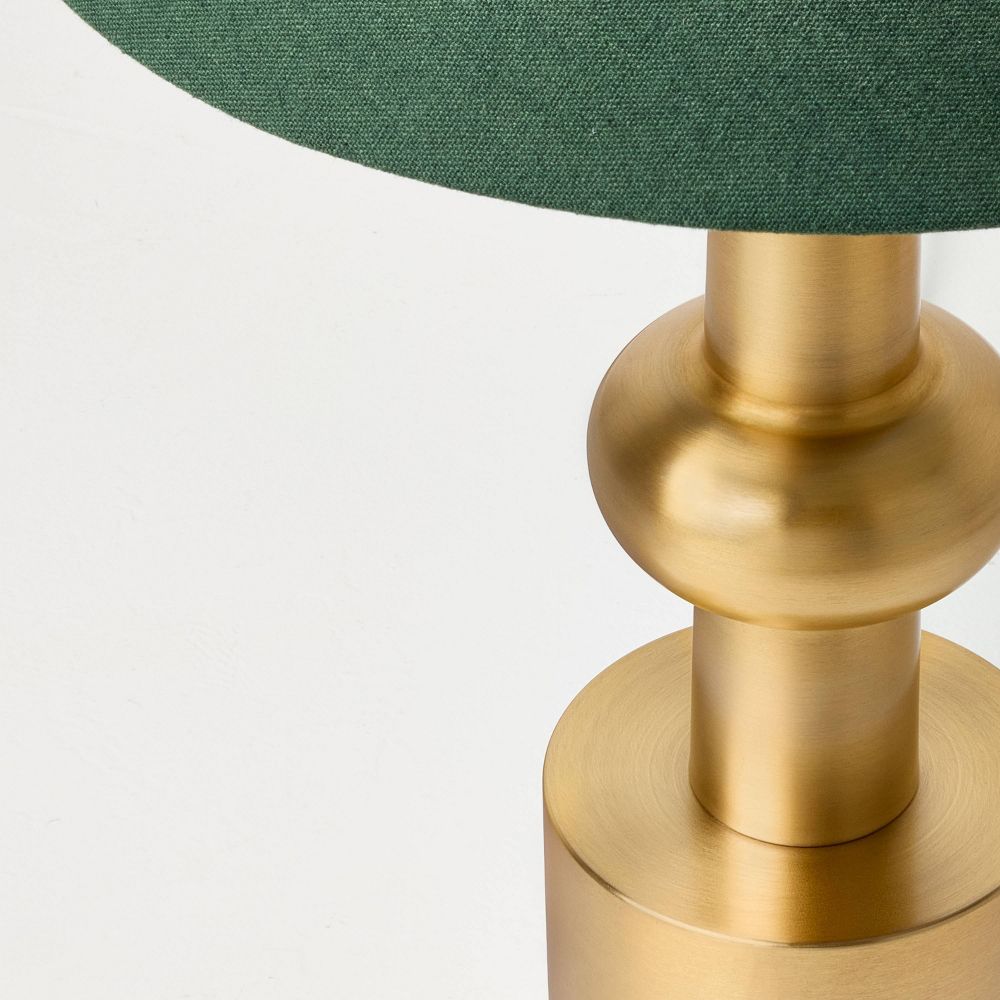New - Vintage Brass with Green Shade Table Lamp - Hearth & Hand™ with Magnolia